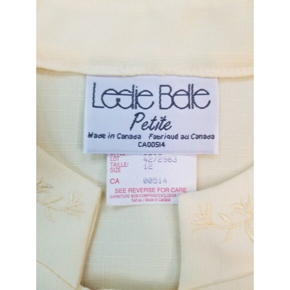 Leslie Belle Short Sleeve Jacket Career Dress Vintage Mature Cream Off White 12P - Picture 5 of 9